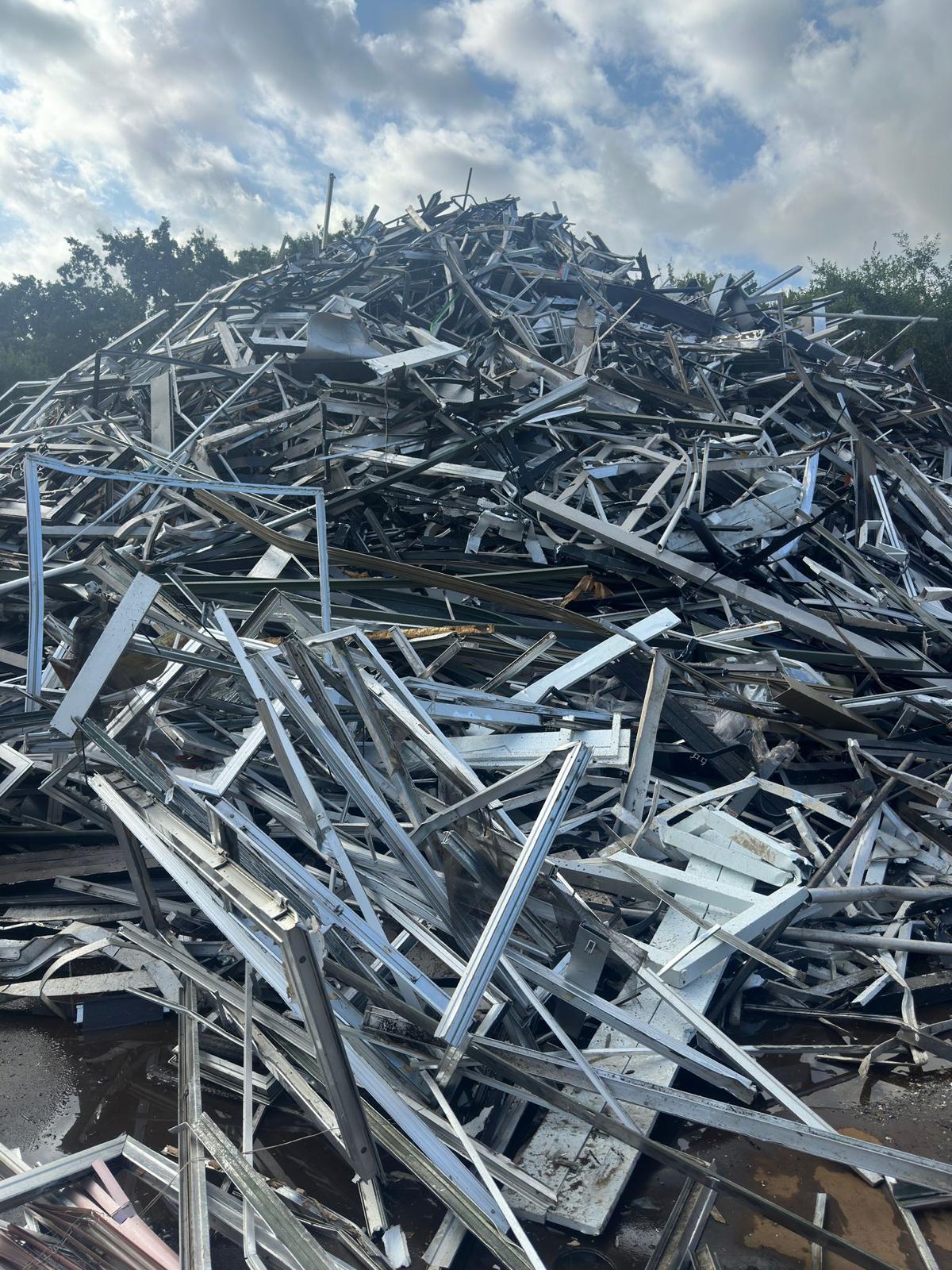 Iron scrap undergoing pre-shipment inspection